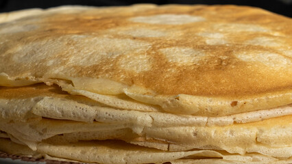 Stack of pancakes baked from white wheat flour, national cuisine, cooking traditions, carbohydrate foods, gluten-free diet, healthy eating