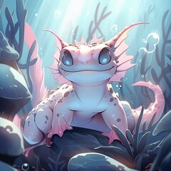 Axolotl - Underwater looking cute