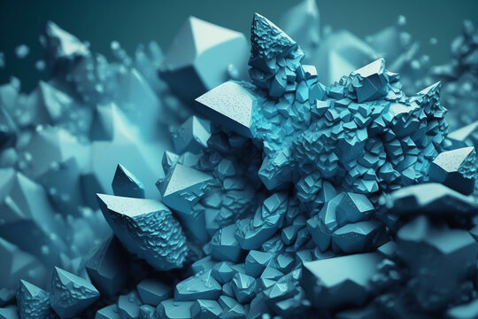 Background of light blue a cluster diamond. digital art illustration. generative AI
