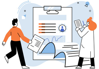 HR department work scenes set, qualified employee responsible for formation of human resources in organization. Specialist engaged in selection, adaptation, dismissal, development of personnel