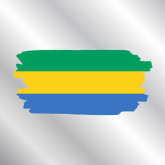 Illustration of gabon flag Template