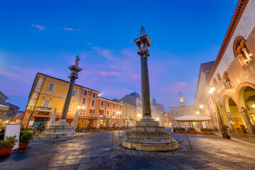 Ravenna, Italy at Piazza del Popolo with the Landmark Venetian
