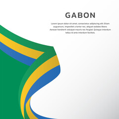 Illustration of gabon flag Template