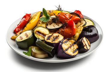 grilled vegetables with bell peppers, zucchini, and eggplant. generative AI