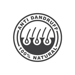 Anti dandruff label, vector, stamp isolated on white background.