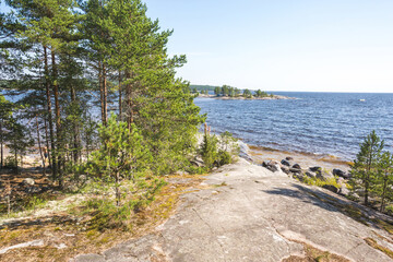 Koyonsaari Island. Skerries of Ladoga Lake. Karelia Republic landscape, Russia