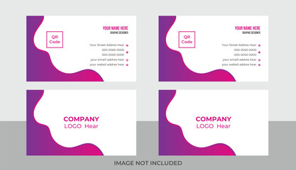 Modern and simple business card design template, flat gradation business card inspiration.