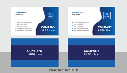 Modern and simple business card design template, flat gradation business card inspiration.