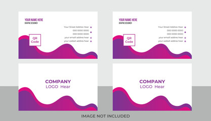Modern and simple business card design template, flat gradation business card inspiration.