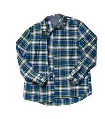 Cotton shirt isolated on a white background top view