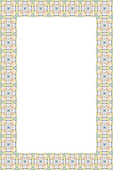 Islamic Rectangle frame geometric pattern ornament with isolated background for greeting cards , banner, poster, and invitation wedding , certificate.