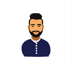 A bearded man avatar vector art.