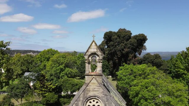 Drone view of Holy trinity church at Belvidere near Knysna on South Africa