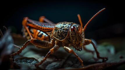 Beauty of Grasshoppers in Nature. Generative AI