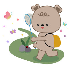 brown bear bug catching