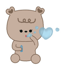  brown bear blowing bubble