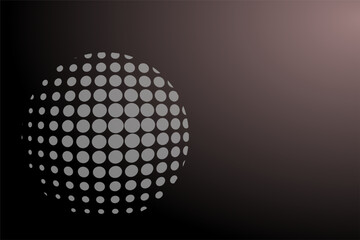 Illustration of circle with gray dots on black background.