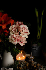 candle and hippeastrum