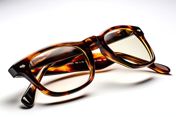 Tortoise Color Eyeglasses or Reading Glasses Isolated on White Background