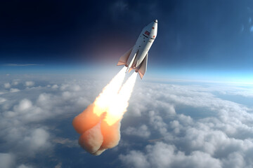 Fototapeta premium rocket in the sky.ai generative