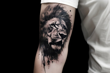  hand with tattoo lion.ai generative