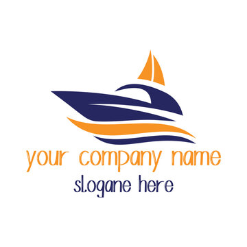 Unique ship icon logo design with vector format.