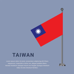 Illustration of taiwan flag Template