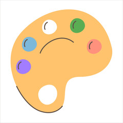 Color palette vector isolated. Illustration of drawing tool, artistic equipment. Artist instrument for color mix.