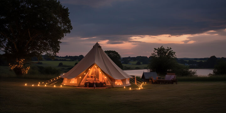 glamping. luxury glamorous camping. glamping in the beautiful countryside