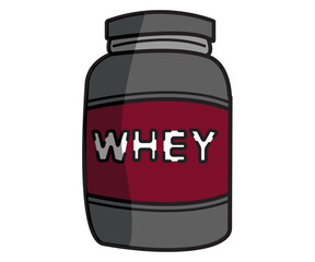 whey protein sport nutrition vector art box healthy shake