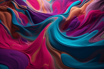 Obraz premium Paint liquid color background 3d. Generative ai