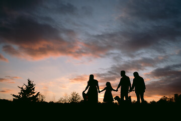 family at sunset