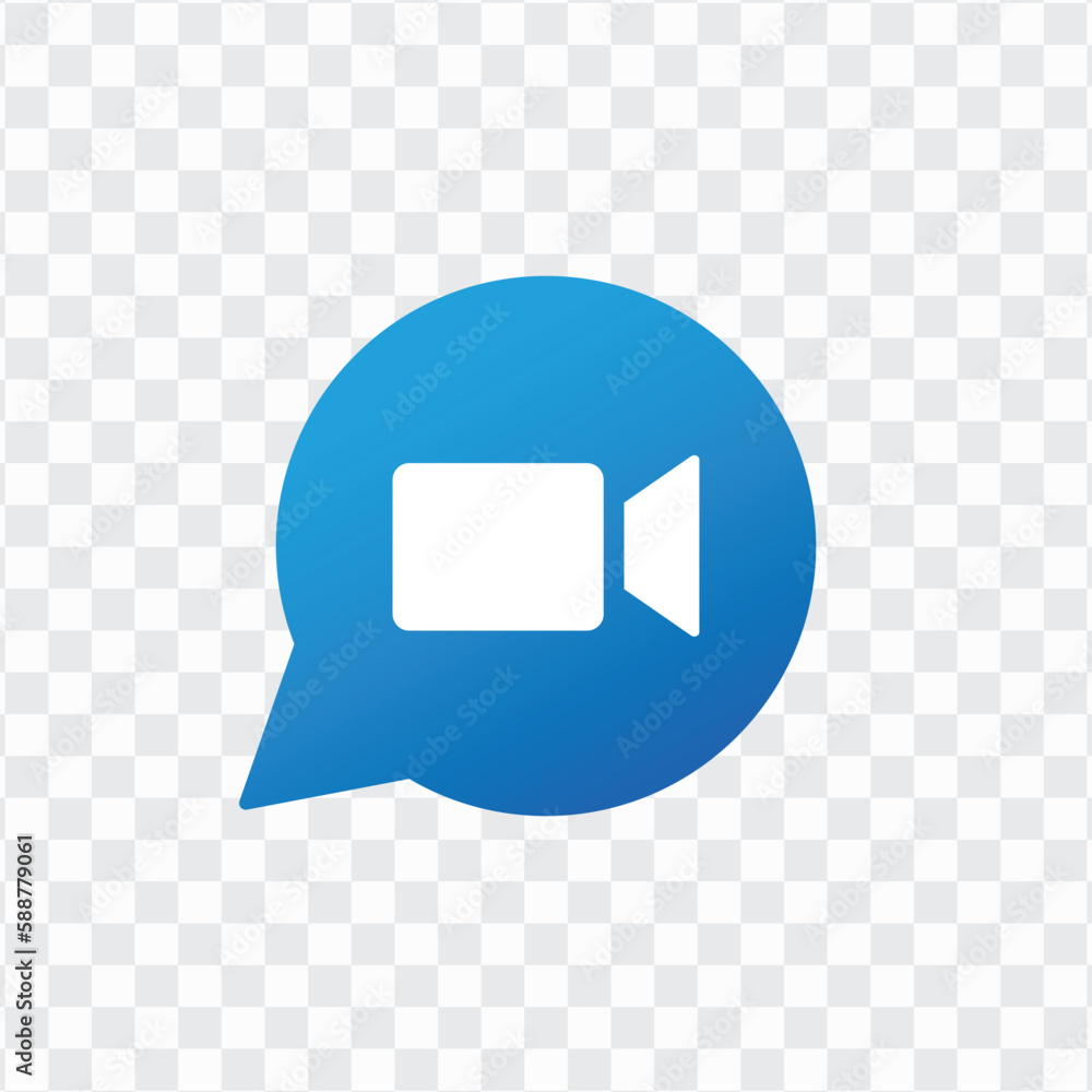Poster video call icon set for conferencing and chat ui. transparent buttons with modern design for video c