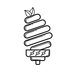 Icon. Energy saving light bulb. Green energy. Ecology. Eco style. Green. Clean planet.