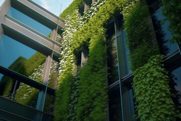 Obraz na płótnie Canvas Vertical Greenery: A Futuristic City of Towering Gardens
