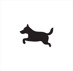  One running dog vector silhouette art.