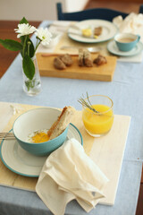 image of simple and attractive breakfast table set