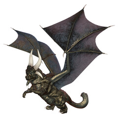 Naklejka premium 3D Rendering Fairy Tale Dragon on White