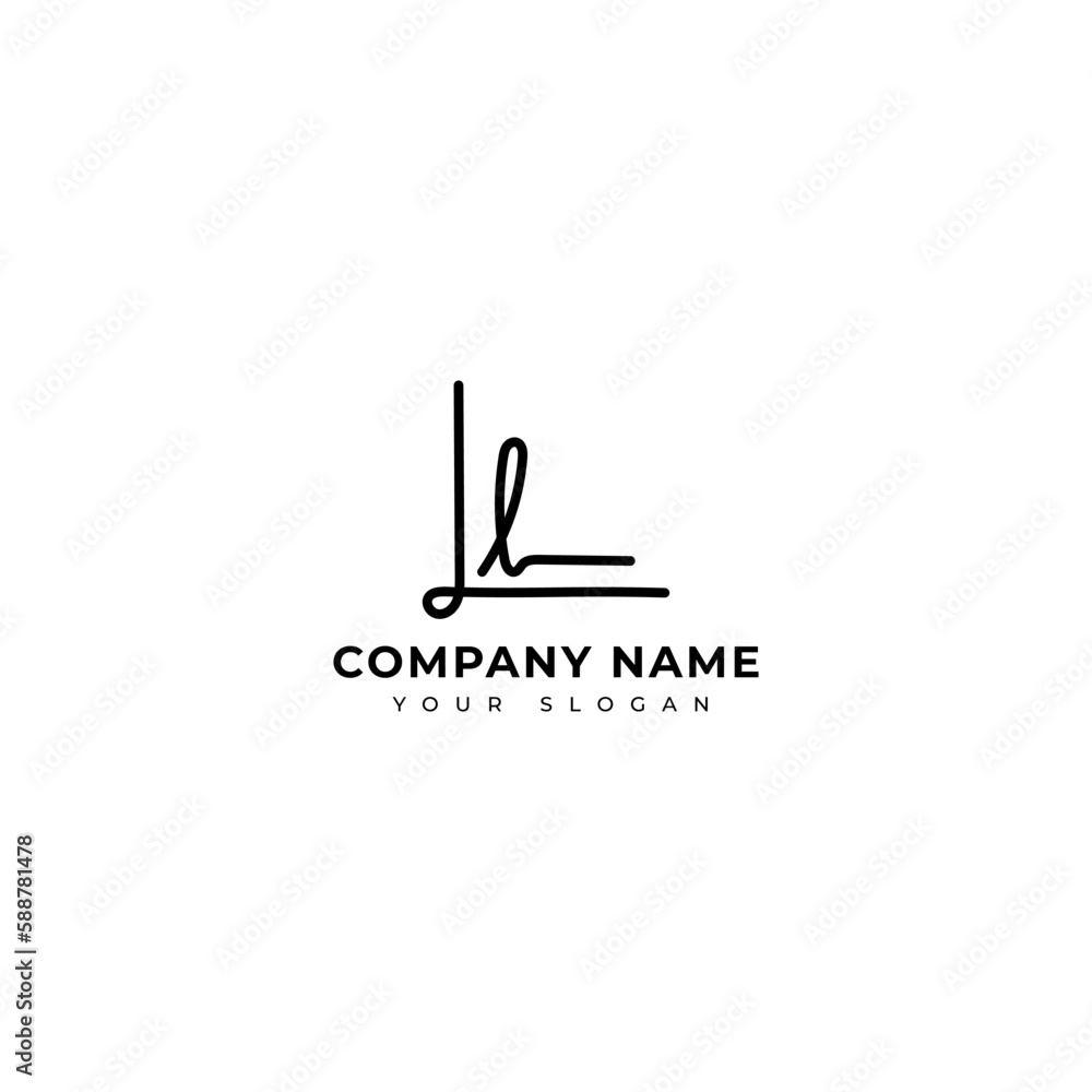 Poster ll initial signature logo vector design