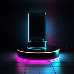  Glowing Product Display Stand Podium Background