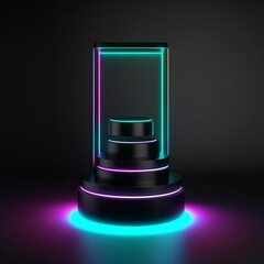  Glowing Product Display Stand Podium Background