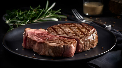 Cape Grim Rib Eye MB3 Steak 250g on plate