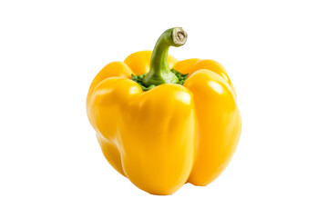fresh yellow bell pepper on a transparent background