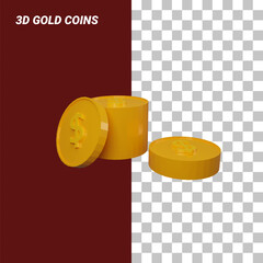 simple gold coin 3d design asset