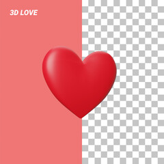 simple 3d love design assets