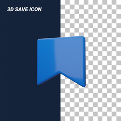 asset design 3d simple blue save icon