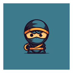 Obraz na płótnie Canvas ninja boy simple modern logo