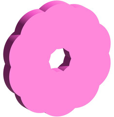 3d pink flower abstract circle background