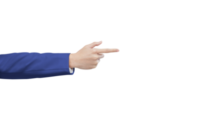 Business male hand pointing forward  PNG transparent