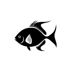 Silhouette Fish Logo Template Icon Ilustration